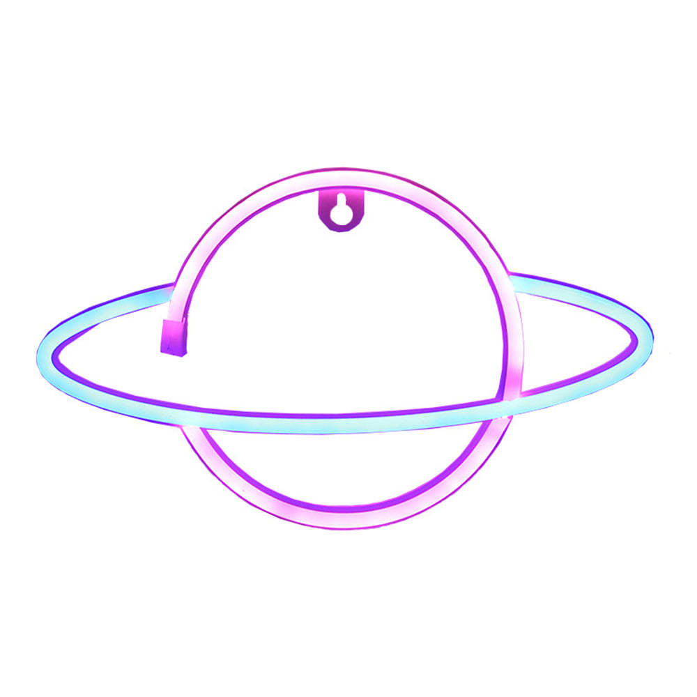 2 X Planet Shaped LED Neon Light Wall Hanging Lamp