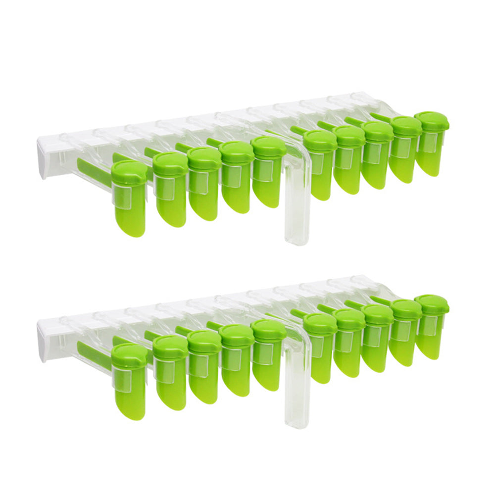 2Pcs Wall Mounted Seasoning Bag Sealing Clip Rack