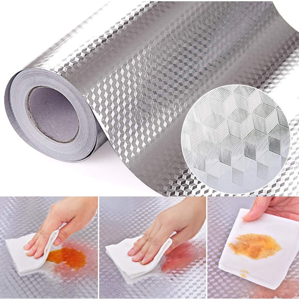 2 X Kitchen Foil Oil Proof Self Adhesive Stove Sticker Wallpaper