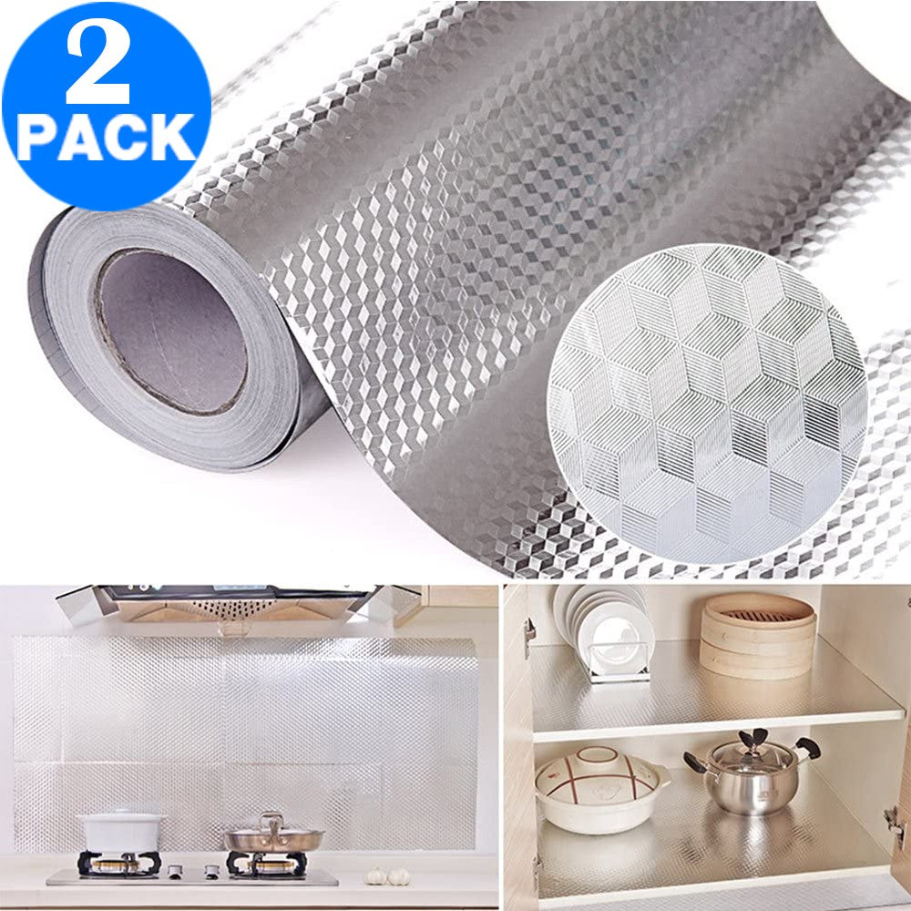 2 X Kitchen Foil Oil Proof Self Adhesive Stove Sticker Wallpaper