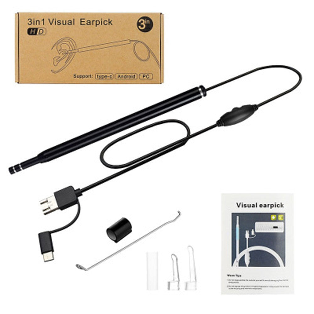 3 in 1 Ear Cleaning Endoscope Ear Wax Remover Tool Ear Wax Cleaning Endoscope