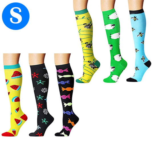 6 Pairs of Small Size Womens Knee Length Compression Socks