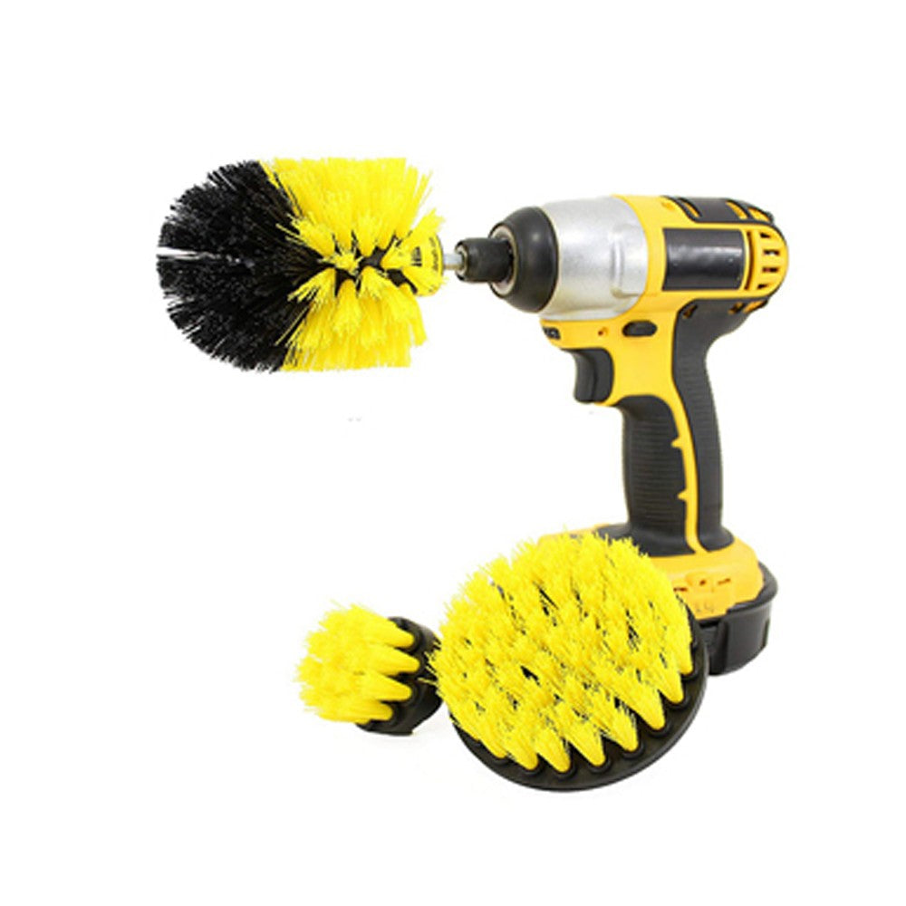 Set of 3PCS Universal Drill Power Brushes and Sponge Yellow