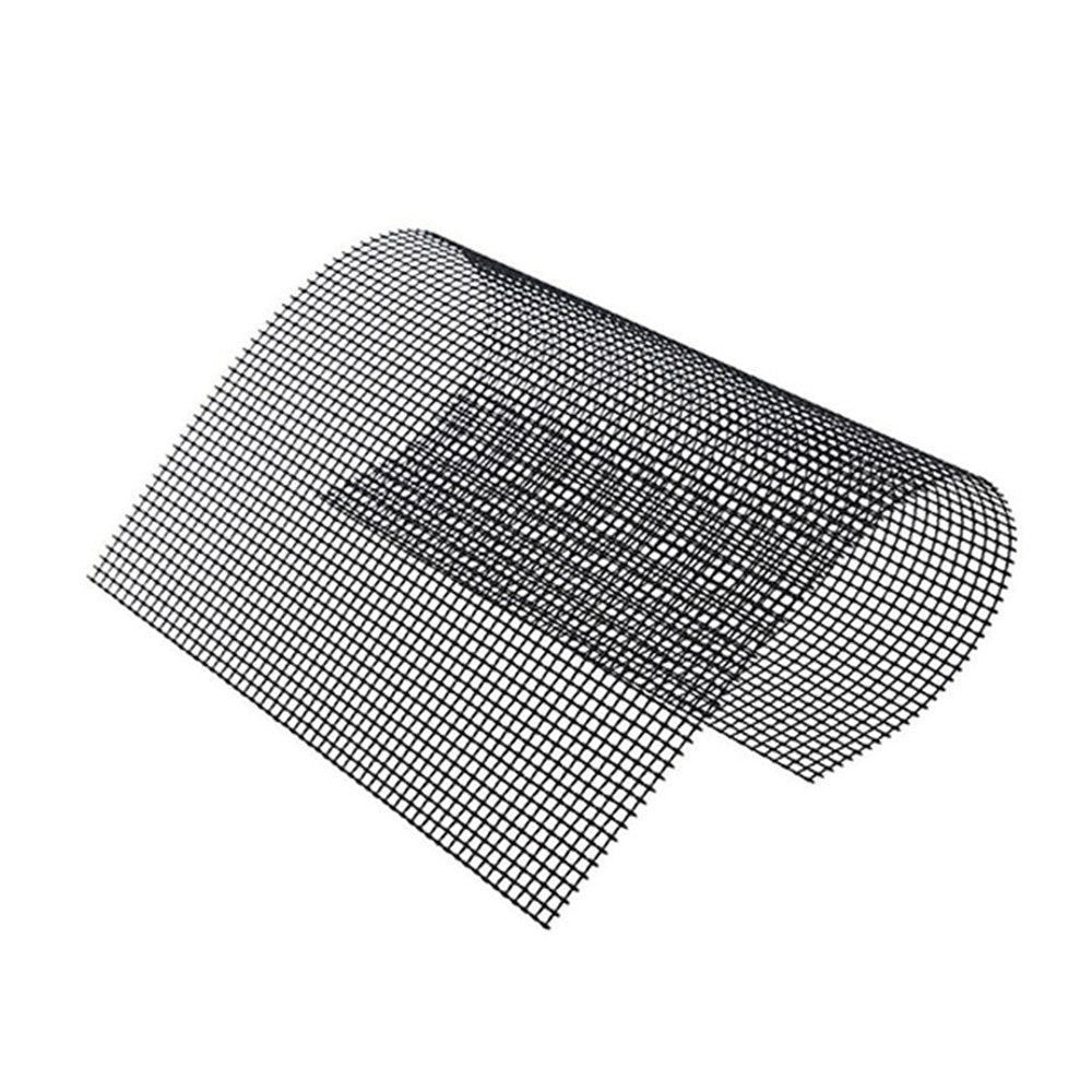 3 Pieces Reusable BBQ Grill Mesh Mats Set Black