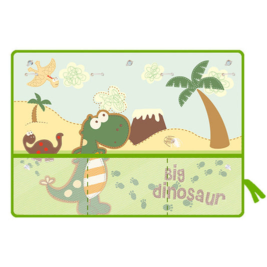 1X Car Sunshade with Mesh Pocket Green Dinosaur Print