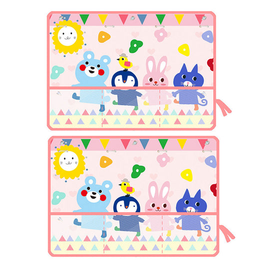 2X Car Sunshade with Mesh Pocket Pink Rabbit Print
