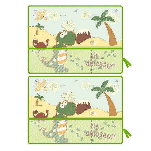 2X Car Sunshade with Mesh Pocket Green Dinosaur Print