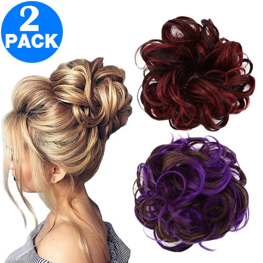 Messy Bun Scrunchie Hair Extension Style 1 and Style 2
