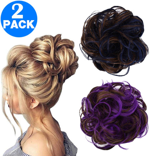 Messy Bun Scrunchie Hair Extension Style 1 and Style 3