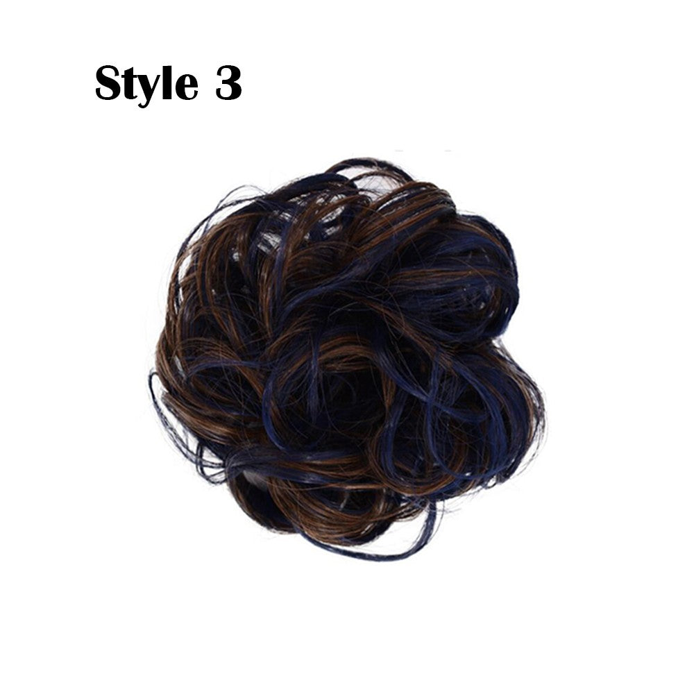 Messy Bun Scrunchie Hair Extension Style 1 and Style 3