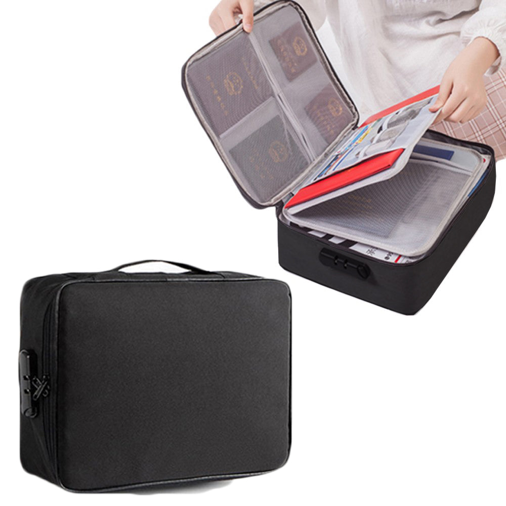 Document Certification Organiser with Lock Black