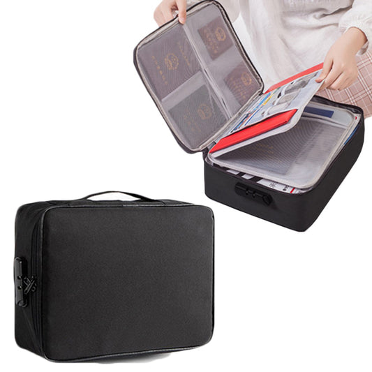 Document Certification Organiser with Lock Black