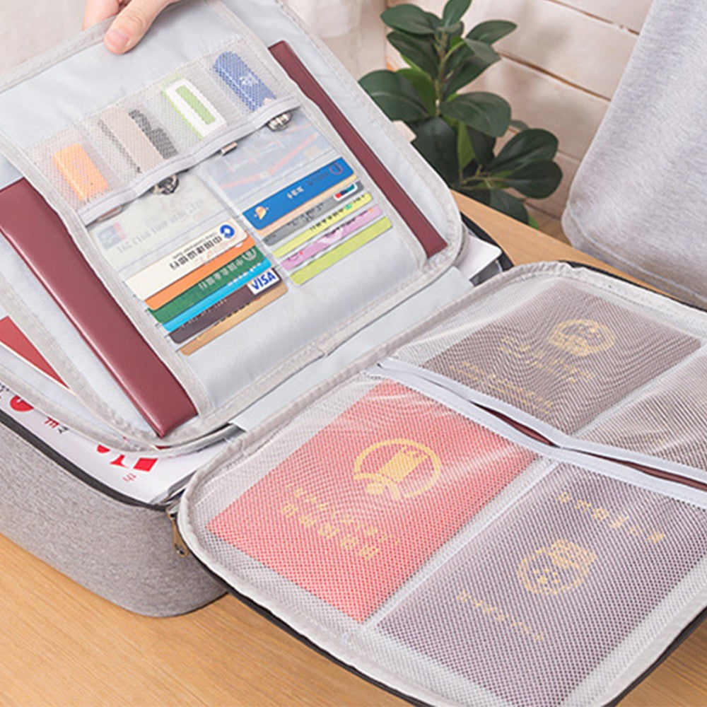 2 X Document Certification Organiser with Lock Grey Navy Blue
