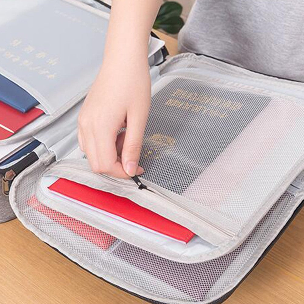 2 X Document Certification Organiser with Lock Grey Navy Blue