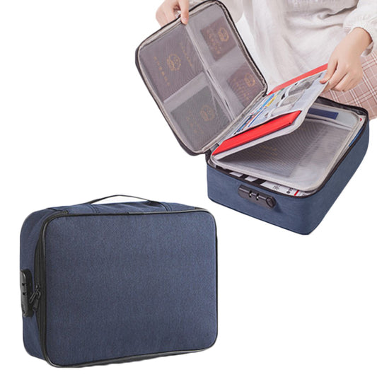 Document Certification Organiser with Lock Navy Blue