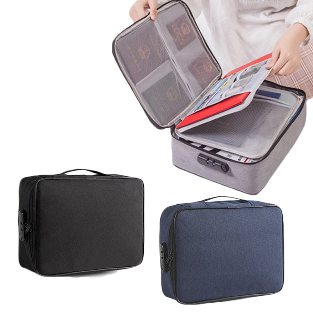 2 X Document Certification Organiser with Lock Black Navy Blue