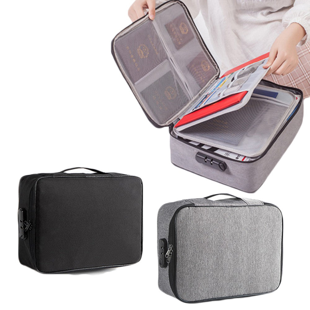 2 X Document Certification Organiser with Lock Black Grey