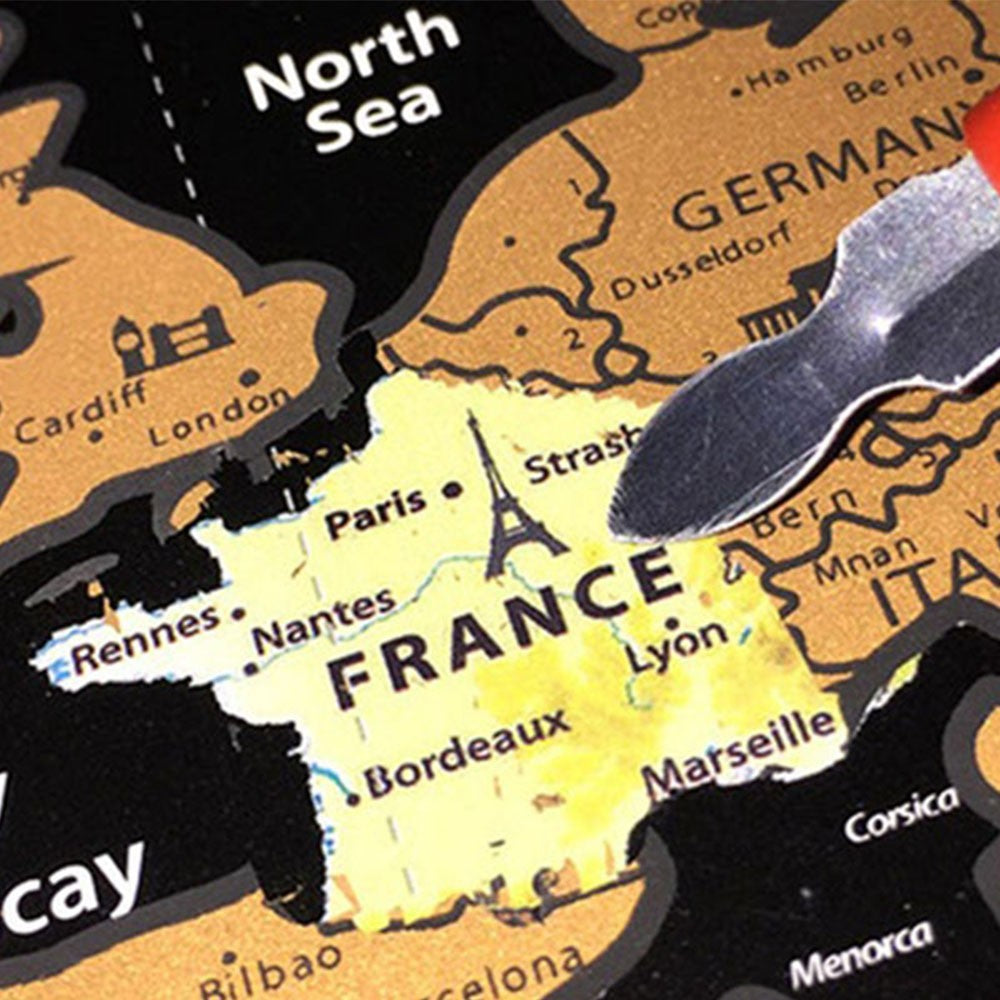 2 X Travel Scratch Off Visited Countries Maps Small