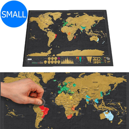 2 X Travel Scratch Off Visited Countries Maps Small