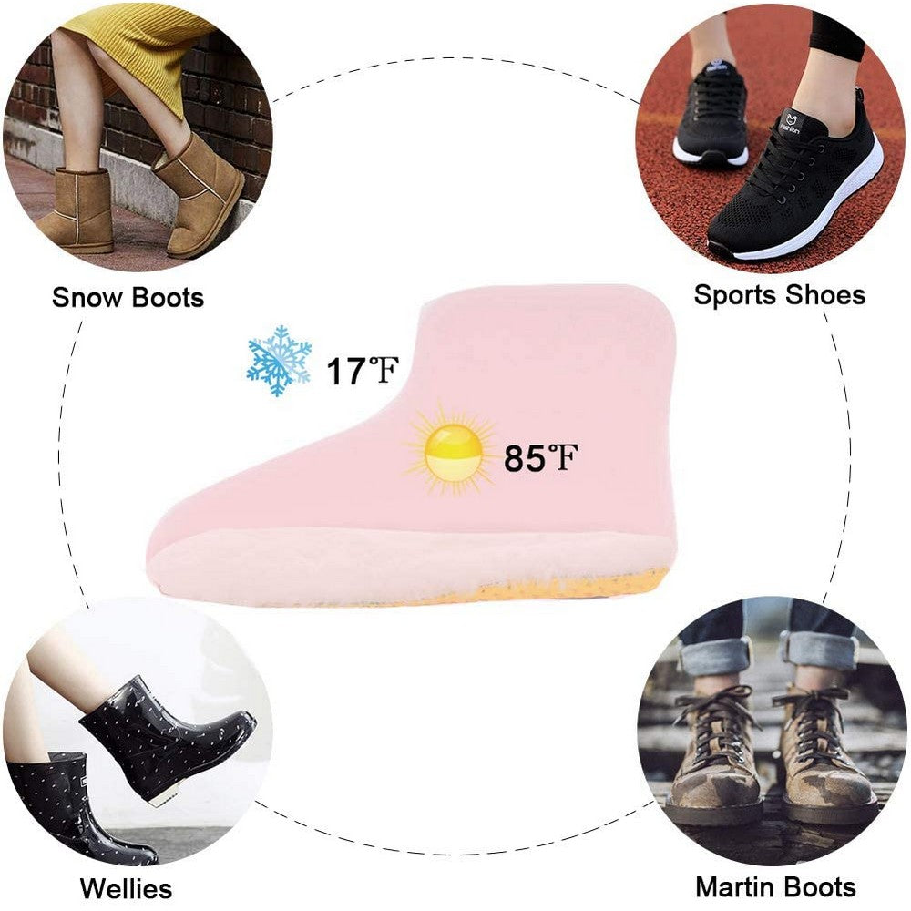 2 Pairs of Sport Artificial Plush Insoles White and Brown Large