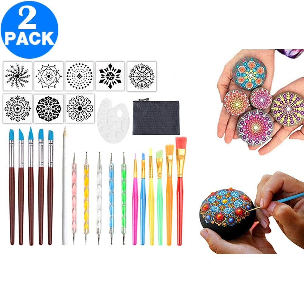 2 Pack 27Pcs Mandala Dotting Tools for Painting Rocks