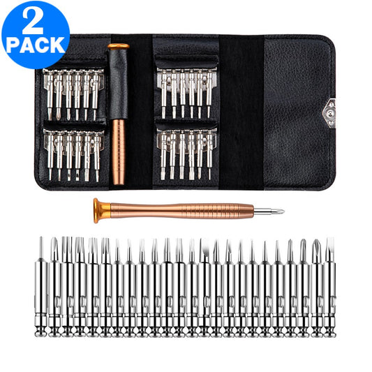 2 Pack 25 In 1 Magnetic Precision Screwdriver Set Bits Repair Tool Kit