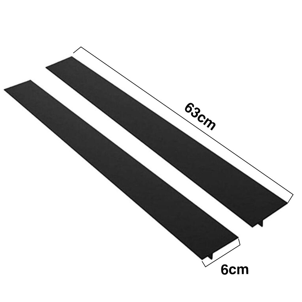 2pcs Kitchen 25 Inches Silicone Stove Gap Covers-Black