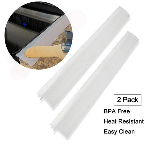 2pcs Kitchen 25 Inches Silicone Stove Gap Covers-Transparent