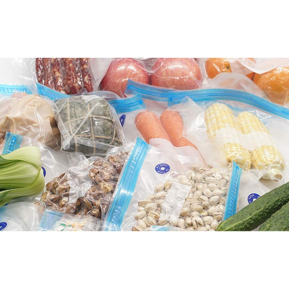 10PCS 16x20CM Reusable Food Vacuum Sealer Bag with One Manual Pump