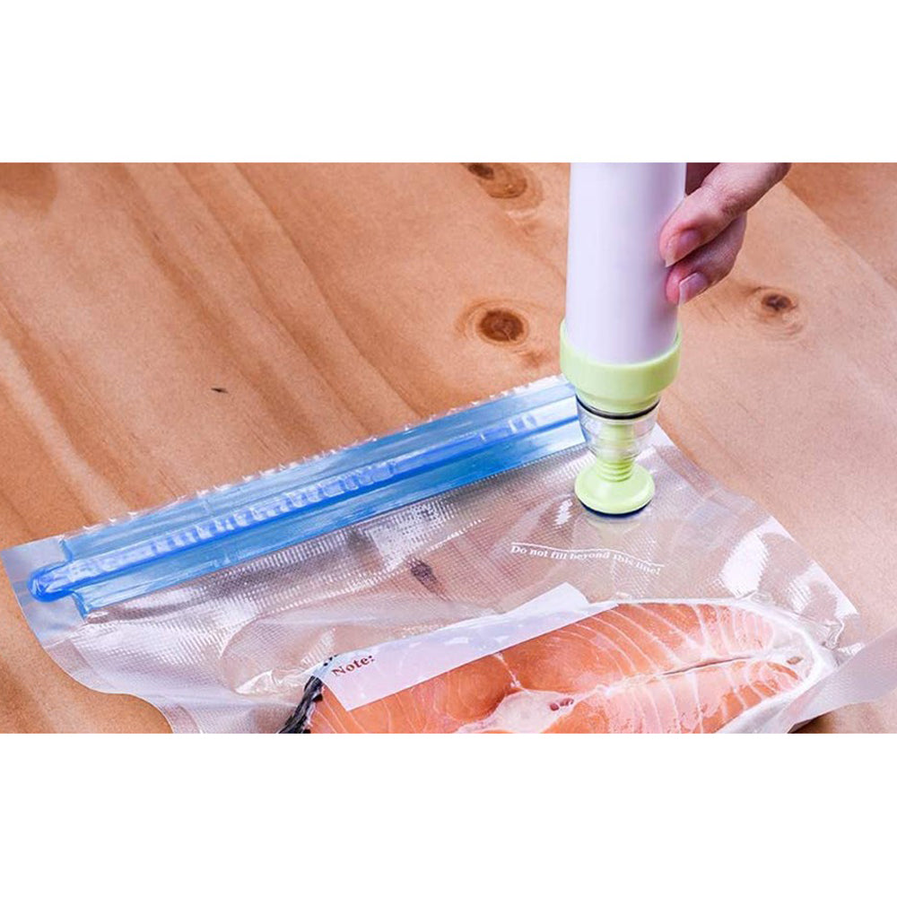20PCS 22x28CM Reusable Food Vacuum Sealer Bag with One Manual Pump