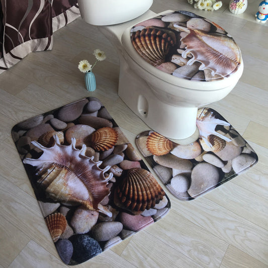 3pcs Bathroom Mat Set Home Decor - Ocean Style 1