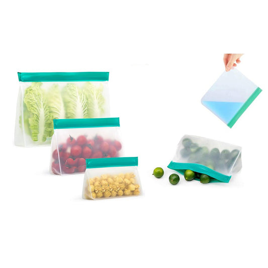 3 X Same Size Reusable Ziplock Leakproof Snack Bags