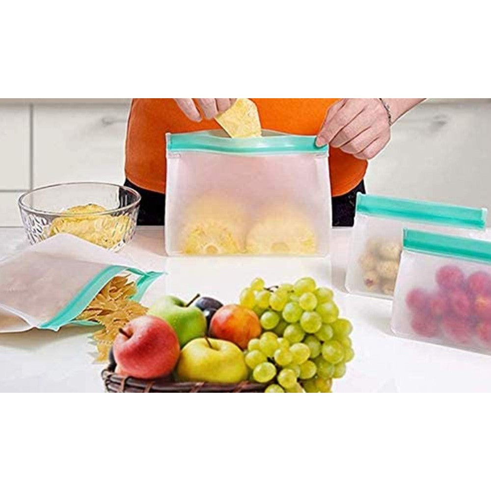 3 X Reusable Ziplock Leakproof Snack Bags