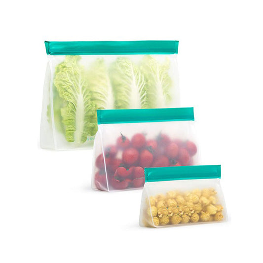 3 X Reusable Ziplock Leakproof Snack Bags