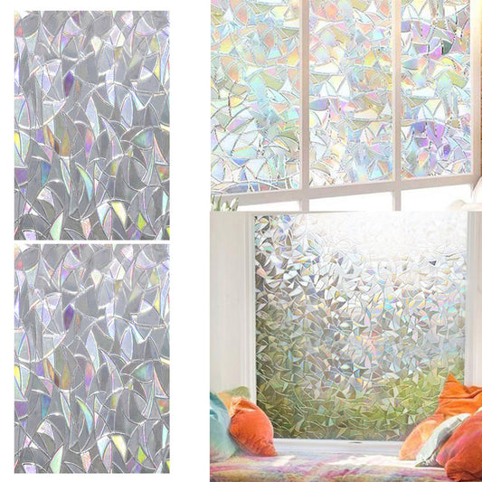 2 X Glass Window Films Glass Effect Design Casement Stickers