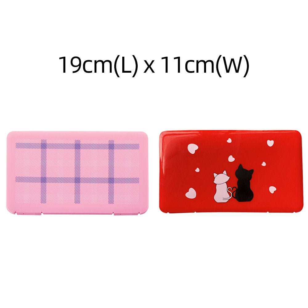 2pcs Health Face Mask Storage Boxs-Pink and Red