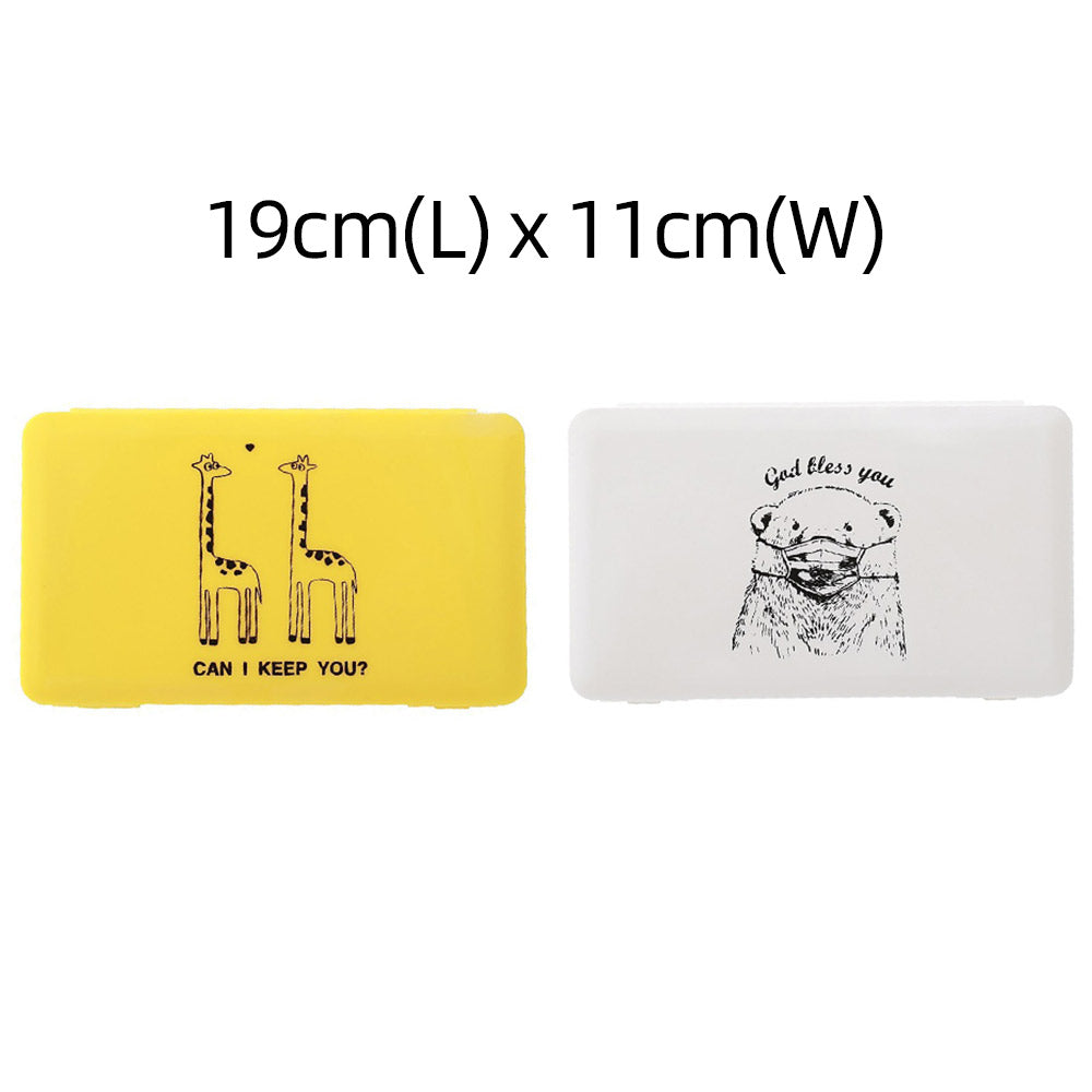 2pcs Health Face Mask Storage Boxs -Yellow aand White