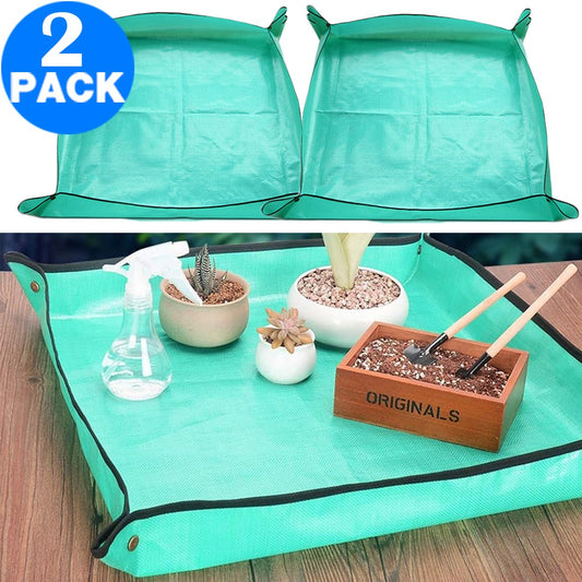 2 X Garden Waterproof Plant Repotting Square Mat