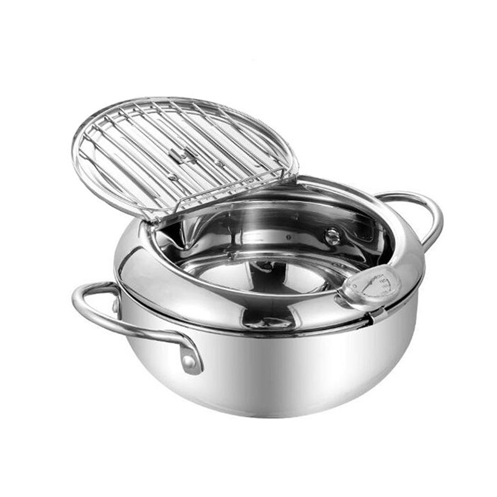 Stainless Steel Deep Fryer Pot with Temperature Control Kitchen Tools Kitchenware