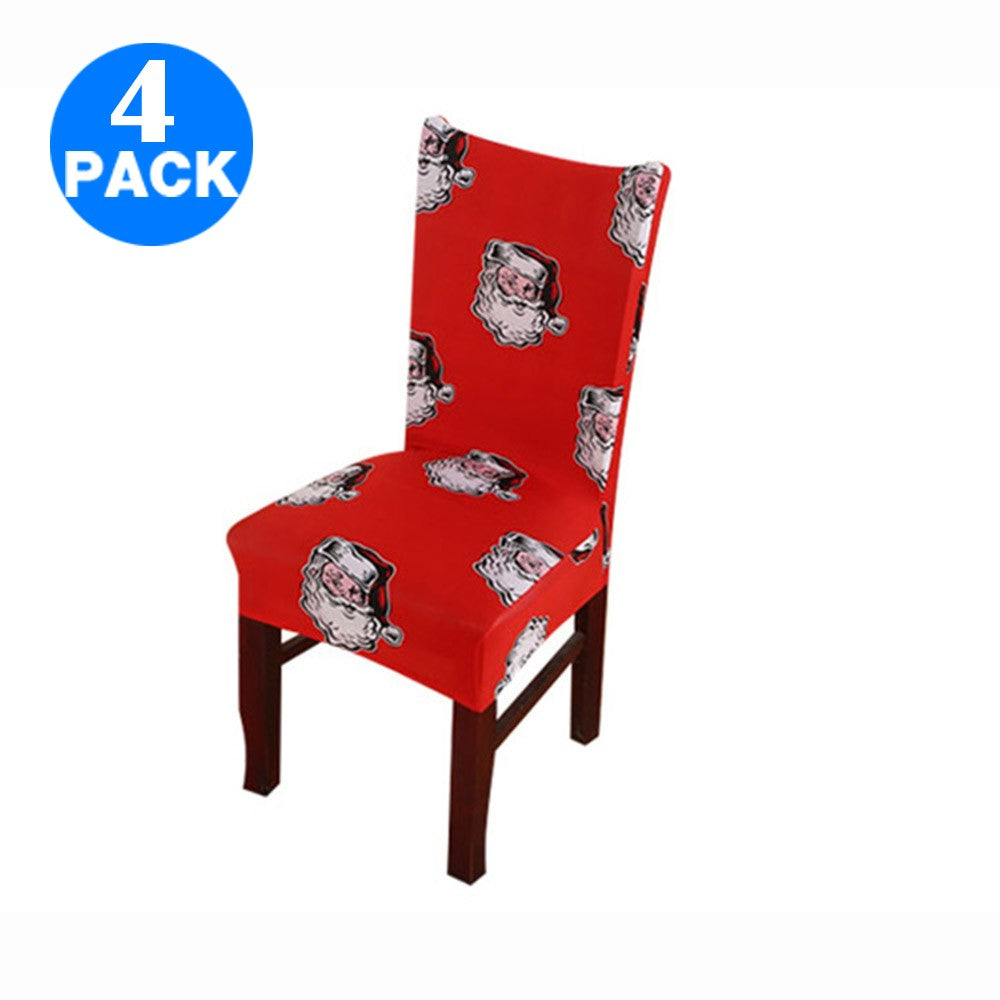 4Pcs Christmas Chair Cover Elastic Chair Slipcovers