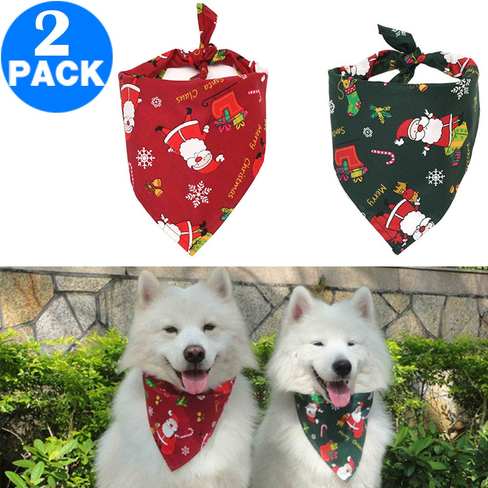 2 X Christmas Xmas Pet Bandana Style 1 Style 2