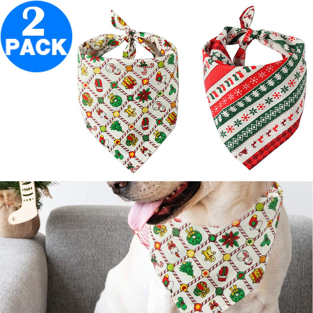 2 X Christmas Xmas Pet Bandana Style 3 Style 4
