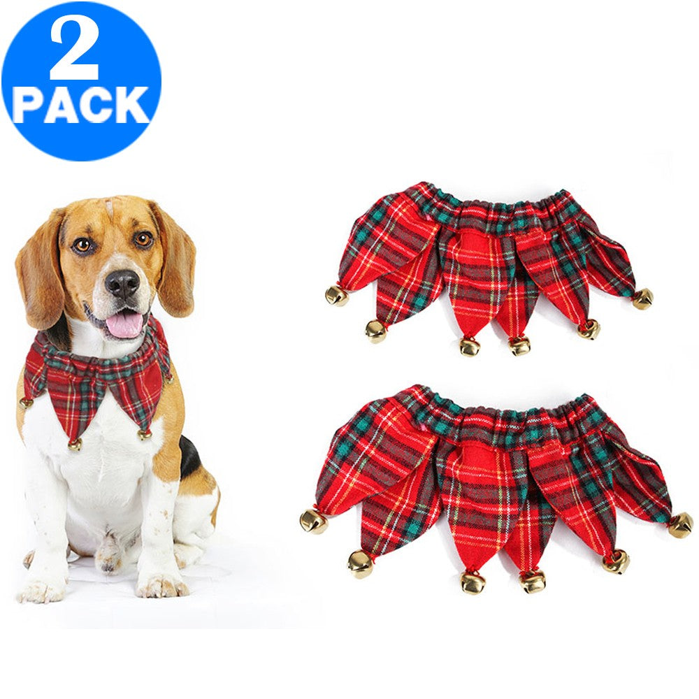 2 X Christmas Xmas Pet Collar with Bells