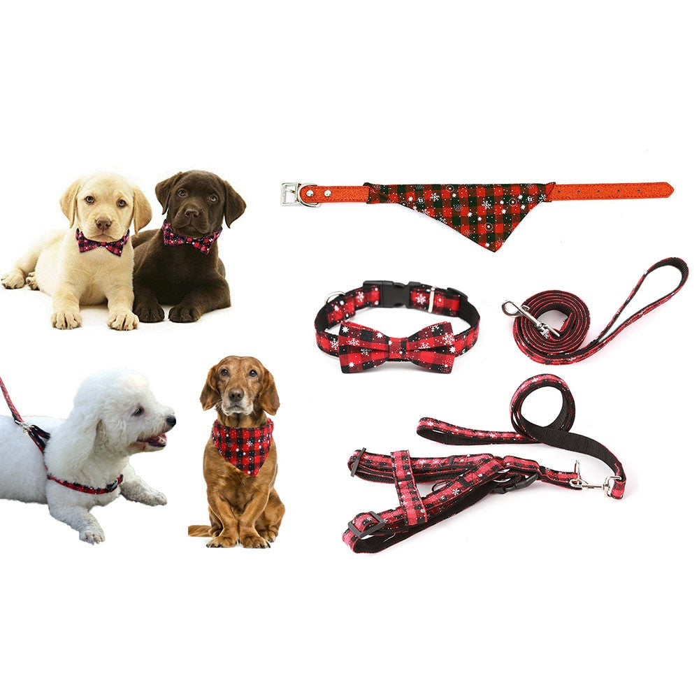 Christmas Xmas Pet Collar with Leash