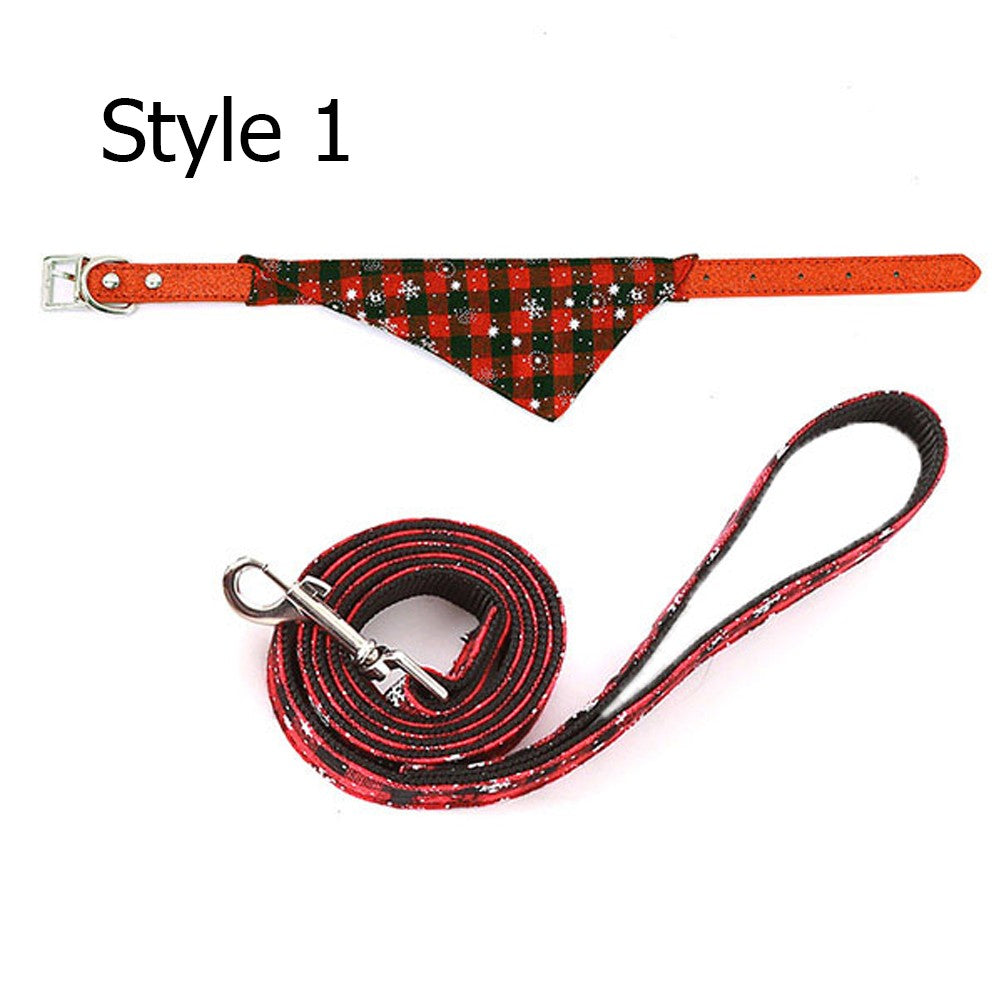 Christmas Xmas Pet Collar with Leash