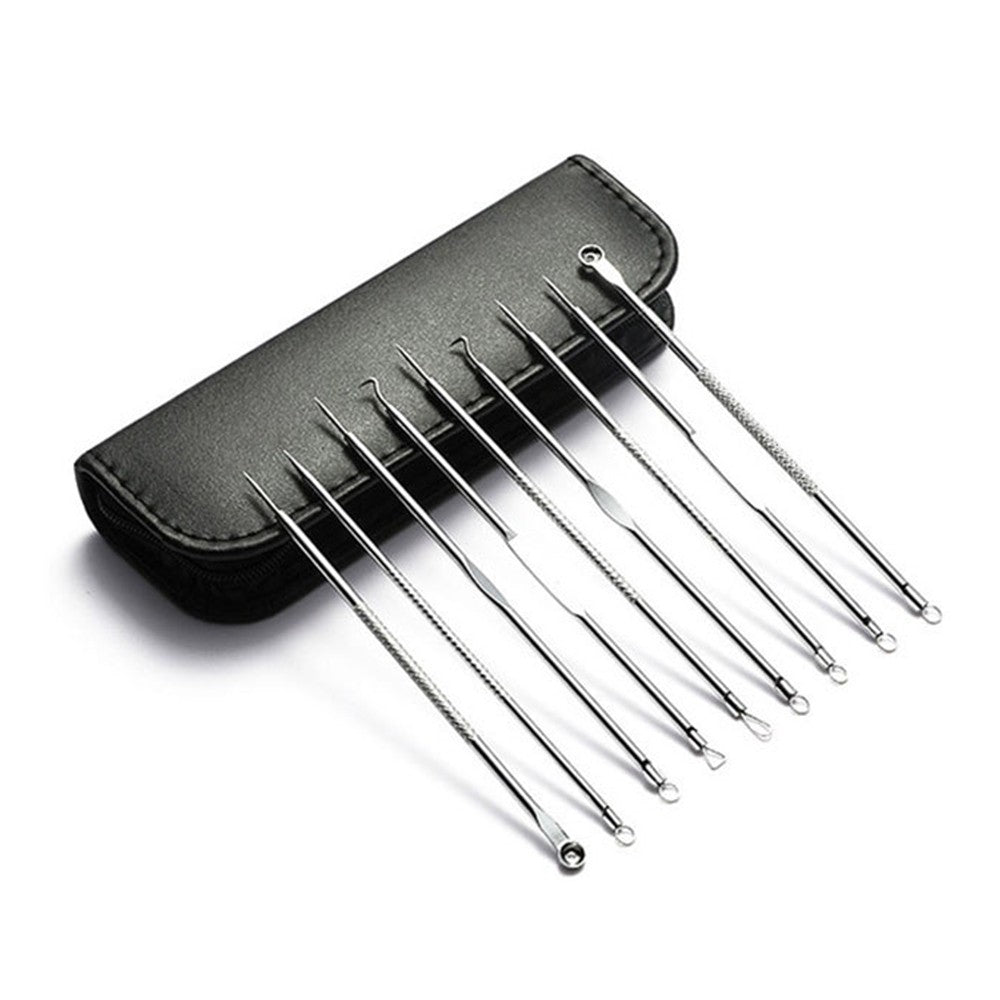 2 X Set of 9Pcs Dual Head Blackhead Remover Tool