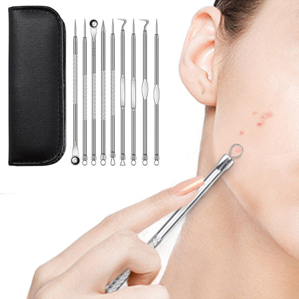 2 X Set of 9Pcs Dual Head Blackhead Remover Tool