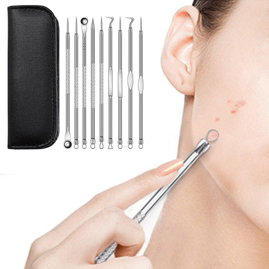 2 X Set of 9Pcs Dual Head Blackhead Remover Tool