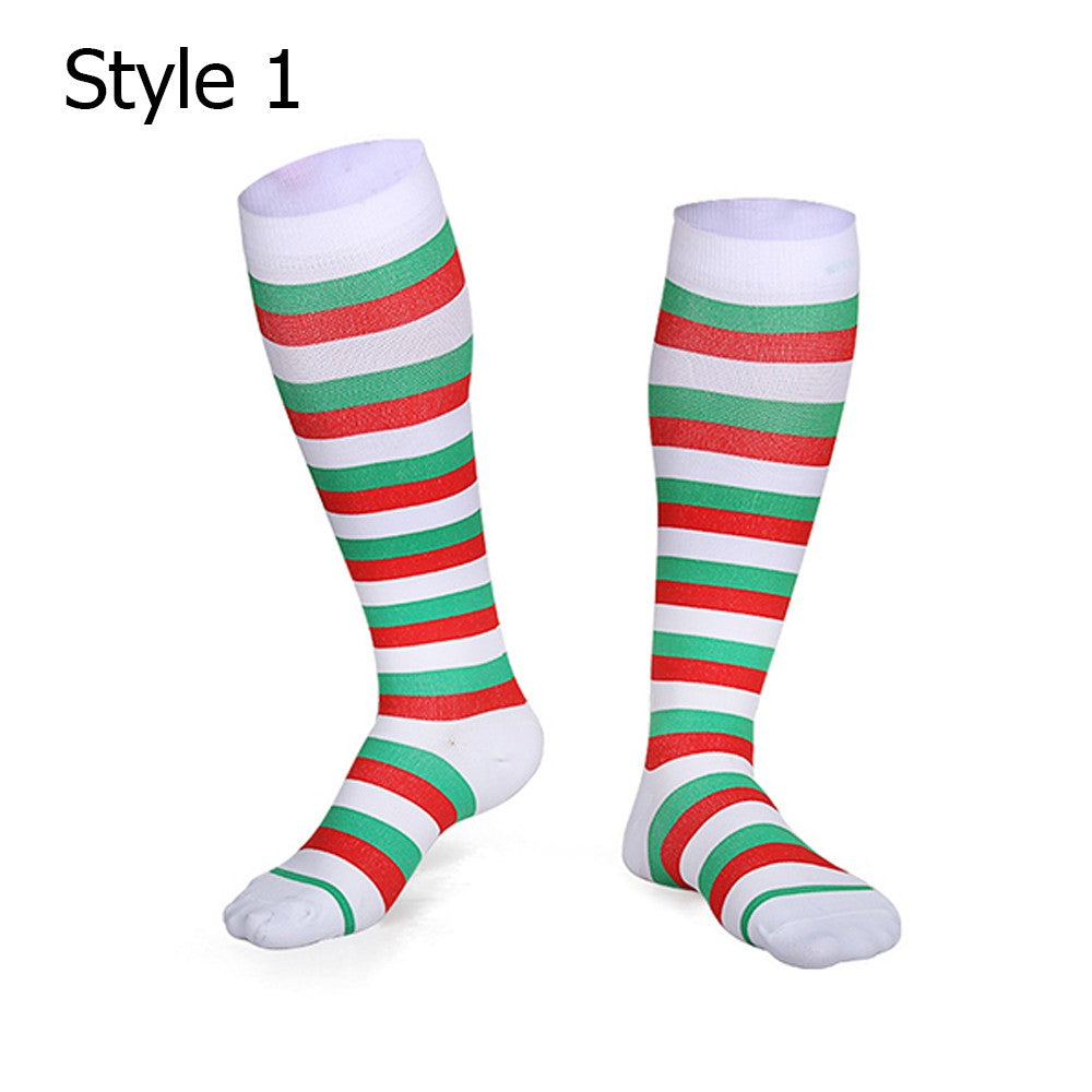 3 X Christmas Themed Knee-Length Compression Socks S M Style 1 2 4
