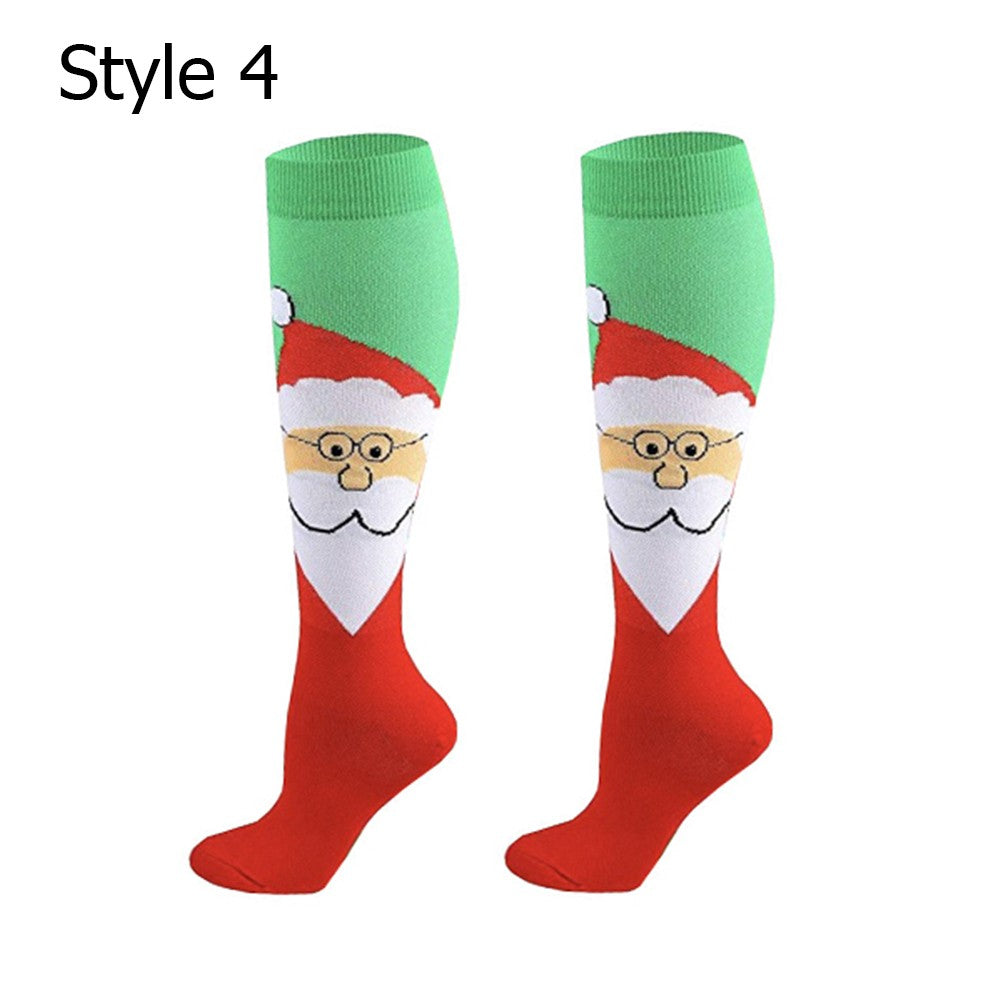 3 X Christmas Themed Knee-Length Compression Socks S M Style 1 2 4